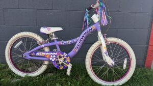 Read more about the article (SOLD) Schwinn Radiant 20″ Girls Bike Purple – $50