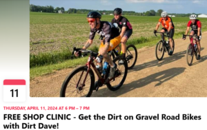 Read more about the article FREE Shop Clinic – Get the Dirt on Gravel Road Bikes with Dirt Dave