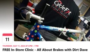 Read more about the article FREE In-Store Clinic – All About Brakes with Dirt Dave
